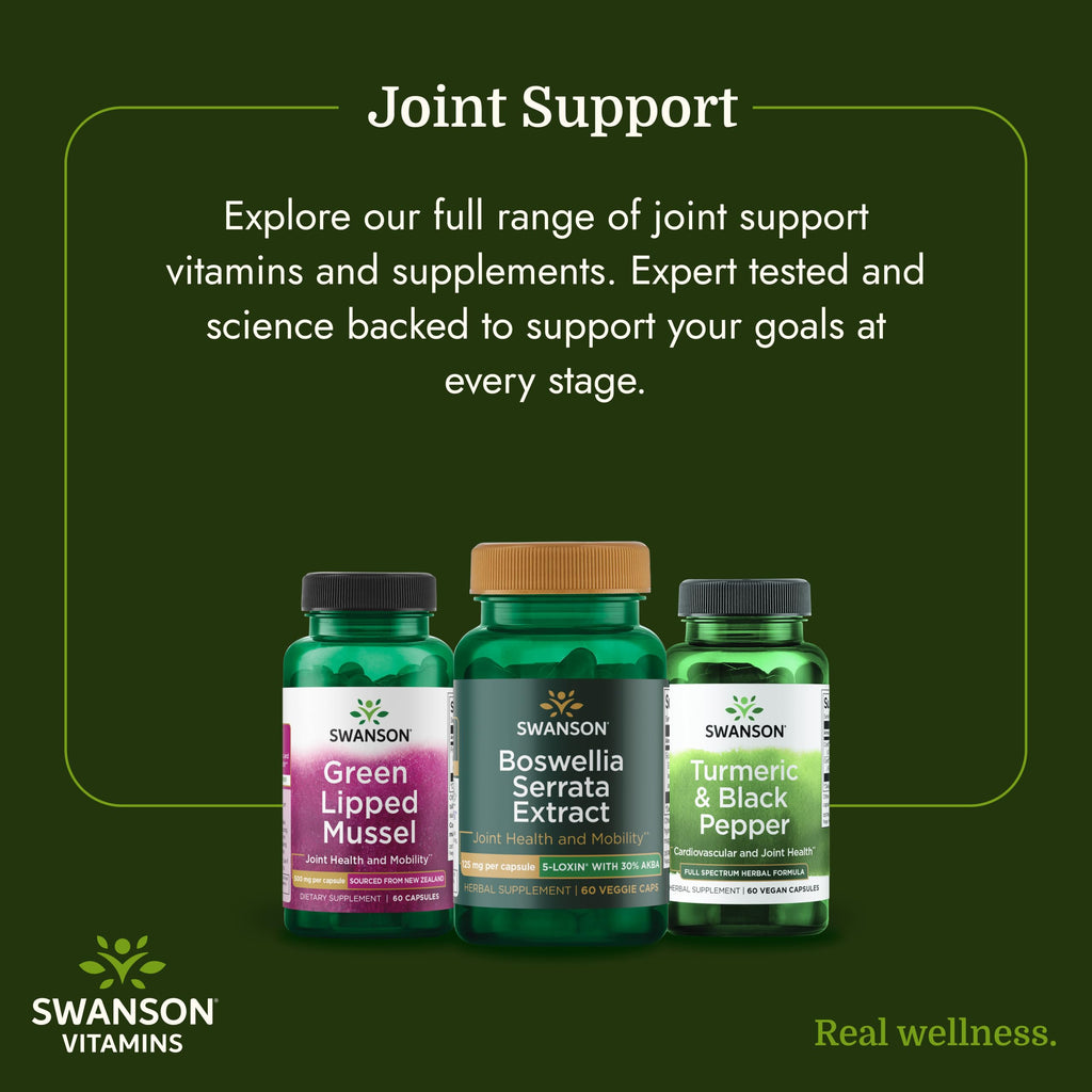 Swanson Boswellia Serrata Extract - Herbal Supplement for Joint Support - Aids Mobility & Flexibility* - Contains 5-LOXIN Standardized Boswellia - Non-GMO - 60 Veggie Caps