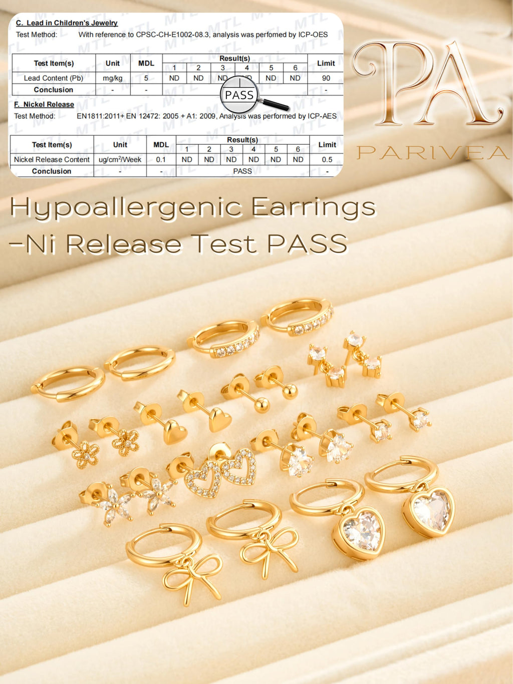 PARIVEA 12 Pairs Small Stud Hoop Earrings Set for Women - 14K Gold Plated Huggie Hoops Hypoallergenic Earring Cute Dainty Flower Heart Stud Earrings for Jewelry Gift, GOLD