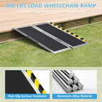 3FT Portable Wheelchair Ramp, Non-Slip Aluminum Folding Handicap Ramp, 800 LBS Capacity Door Threshold Ramps for Home Steps, Scooter Ramp for Car, Doorways, Curbs, Stairs, Cart, Wheel Chair Steps