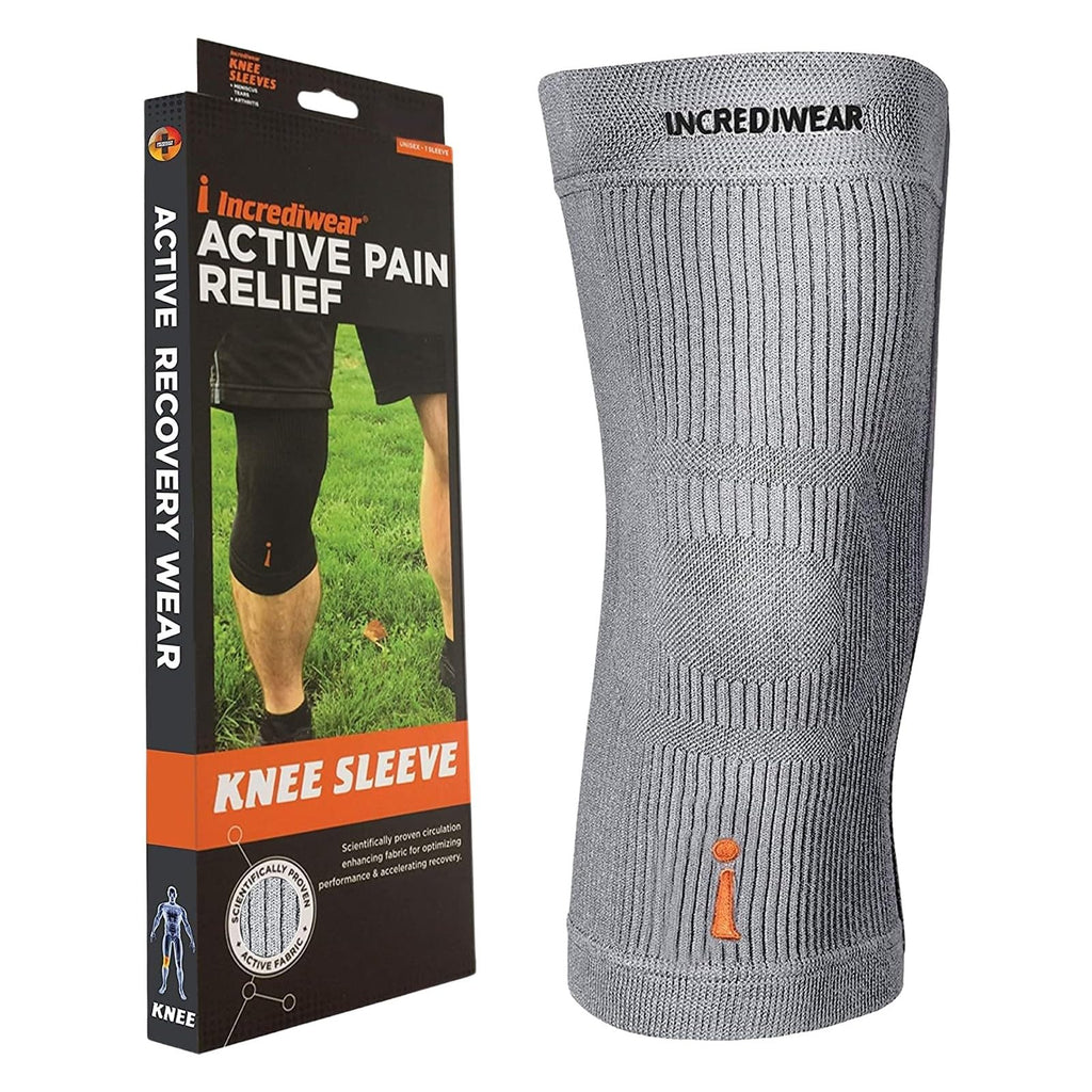 Incrediwear Knee Sleeve – Knee Braces for Knee Pain, Joint Pain Relief, Swelling, Inflammation Relief, and Circulation, Knee Support for Women and Men, Fits 18”-22” Above Kneecap (Grey, X-Large)