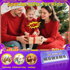 Kids Piano Keyboard Toy for 4 Year Old Girl Birthday Gift 37 Key Purple Pianos with Microphone Toddler First Music Instrument Toys for 3 4 5 6 7 Year Old Boys Girls Gifts