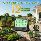 Soil Moisture Meter for Plants,4-in-1 Wireless Soil Tester,Soil Thermometer/Moisture/Sunlight Time,Large Screen,Indoor/Outdoor Plant Water Meter,Garden Soil Test Kit for Lawn,Farm,Houseplants