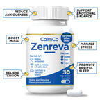CalmCo Zenreva, Pure Saffron Extract, Non-GMO Vegan Capsules, 30 Count