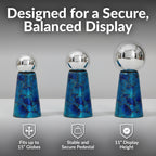 Sunnydaze Glass Gazing Ball Stand for Outdoors, Deep Ocean Swirl