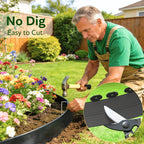 Bluepro Landscape Edging, 2 Inch 100 ft Garden Border Edging Upgraded with 150 Steel Stakes (Strong) & Reinforced Design - Durable Plastic Garden Border for Flower Beds, Lawn & Yard