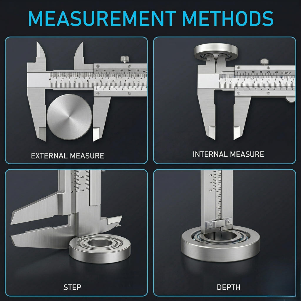 Simhevn Electronic Digital Caliper, inch/Millimeter/Fraction Conversion,LCD Screen displays 0-6" Caliper Measuring Tool, Automatic Shutdown, Suitable for DIY/Jewelry Measurement