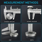 Simhevn Electronic Digital Caliper, inch/Millimeter/Fraction Conversion,LCD Screen displays 0-6" Caliper Measuring Tool, Automatic Shutdown, Suitable for DIY/Jewelry Measurement
