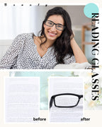 Yexiya 50 Pack Reading Glasses Bulk Frame Eyeglasses with Spring Hinge Traditional Adjustable Non-Prescription Glasses for Men Women(1.5 Diopters,Black)