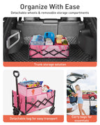 TOURIT Foldable Collapsible Wagon with All Terrain Wheels, Heavy Duty Portable Cart for Camping Beach Shopping, 330 lbs Capacity Utility Cart, Black