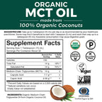 Viva Naturals Organic MCT Oil, 32 fl oz – MCT Oil for Coffee, USDA Organic, Non-GMO, Paleo Certified & Keto Friendly, Supports Energy & Mental Clarity