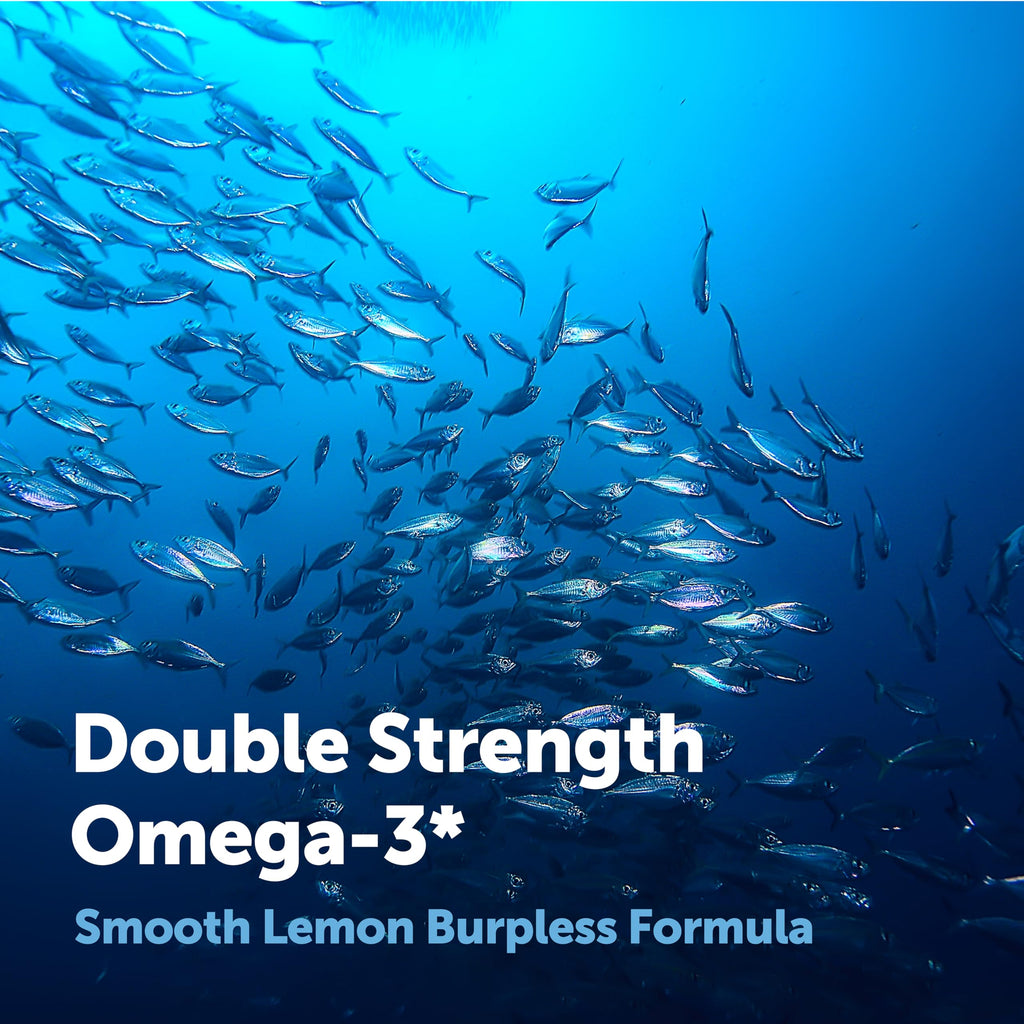 Micro Ingredients Omega 3 Fish Oil Supplements 3,000mg Per Serving, 120 Softgels | Lemon Flavored – Burpless | EPA 540mg + DHA 360mg | Deep Sea Fish