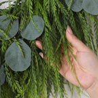22" Artificial Eucalyptus & Saw Grass Wreath for Front Door Decor