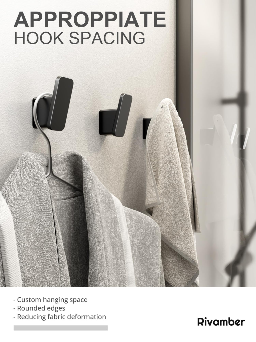 4-Pack Matte Black Towel Hook for Bathroom, Robe Coat Hook, Heavy Duty Wall Hooks for Hanging Bag Hat Mudroom Bedroom Shower Closet, Drill in Hanger Mount with Screw, Holder Back of Door Outdoor