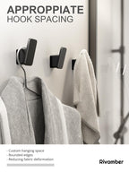 4-Pack Matte Black Towel Hook for Bathroom, Robe Coat Hook, Heavy Duty Wall Hooks for Hanging Bag Hat Mudroom Bedroom Shower Closet, Drill in Hanger Mount with Screw, Holder Back of Door Outdoor