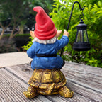 Outdoor Garden Gnome Statue, Solar Light Gnomes Statues Decoration for Yard