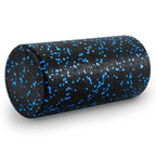 ProsourceFit High Density Foam Rollers 12 - inches long, Firm Full Body Athletic Massage Tool for Back Stretching, Yoga, Pilates, Post Workout Muscle Recuperation, Black/Blue