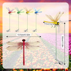 Tolego Dragon Fly Clips for Bugs Repel Lent - Lifelike Outdoor Decorative Dragonflies for Patio, Porch, Plants, Yard and Backpack, Waterproof Summer Garden Ornaments