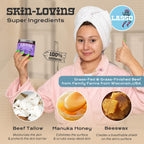 LASSO - Frankincense Citrus Beef Tallow and Manuka Honey Balm – Face Moisturizer with Organic Beeswax – Grass-Fed/Finished Tallow Skincare – Frankincense Glow Balm