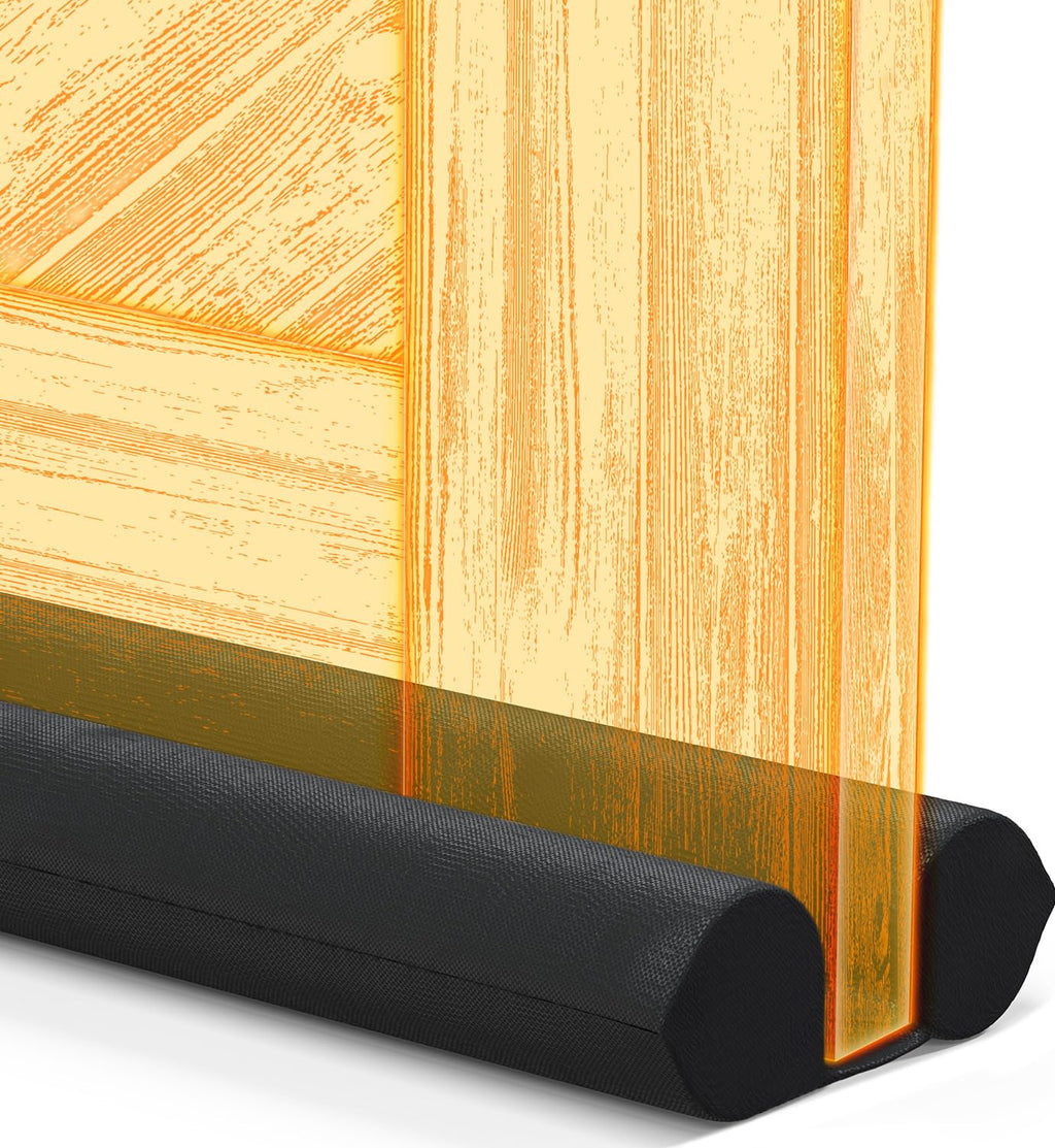 Everlasting Comfort Under Door Draft Excluder - Thicker 5cm Foam Strip Blocks 50% More Noise and Wind - Seal Bottom of Doors 76cm to 91cm - Double Sided Interior Door Draught Stopper, Blocker, Guard