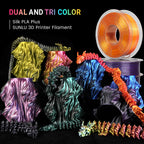 SUNLU Silk Triple Color Pla Filament, Silk PLA 3D Printer Filament 1.75mm, Shiny Silk Texture, Dimensional Accuracy +/- 0.02mm, 1KG Spool (2.2 lbs), PLA Silk Triple Color (Orange Blue Green)