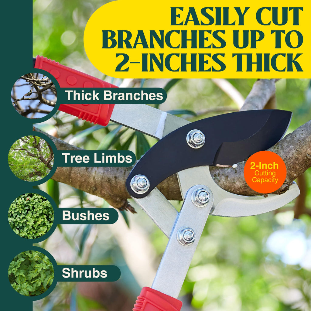 Haus & Garten PowerPRO Compound Action 29" Bypass Loppers - Use as loppers for tree trimming, branch cutters, heavy-duty garden pruning tree clippers, lopping shears