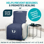 Lunderg Alternating Air Pressure Pad for Recliner Chair - Pressure Relief Cushion Topper for Recliner - Bed Sore Prevention - Medical Grade Mattress Pad, Cover & Quiet Pump - Home or Hospital (Blue)