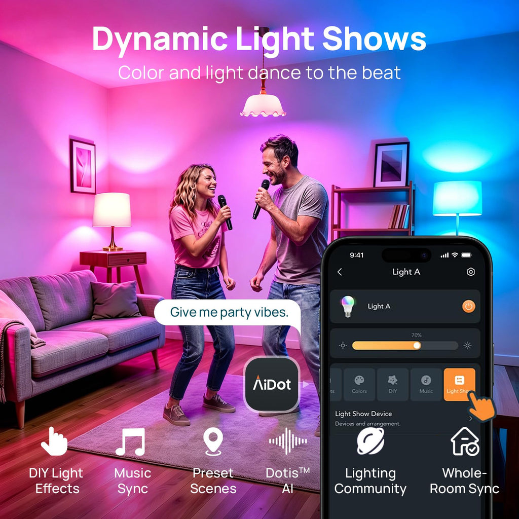 Linkind Smart Light Bulbs, Work with Alexa, Google Home, AiDot