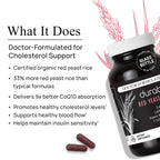 Durable RED Yeast Rice – Organic 1,600 mg Extra Strength + CoQ10 Phytosome – Supports Healthy Cholesterol, Heart, Lipids & Circulation – Doctor Formulated, Non-GMO, Vegan, Made in USA (60 Capsules).