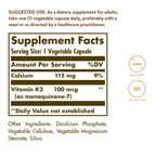 Solgar Naturally Sourced Vitamin K2 (MK-7) 100 mcg - 50 Vegetable Capsules - Supports Bone Health - Whole Food Source from Natto Extract - Non-GMO, Gluten Free - 50 Total Servings