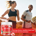 Vitamin D3 K2 Gummies w/Magnesium Sugar Free - 90 Count | D3 Vitamin 5,000 IU + K2(MK-7) 100 mcg - Vegan K2 D3 Vitamin Supplement, Highly Absorbent Supports Bone, Muscle, Mood & Immune(Lychee Flavor)