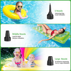 AGPTEK Electric Air Pump,Portable Air Pump with 3 Nozzles, 4.5kPa Quick-Fill,110V AC/12V DC Inflator/Deflator Pumps for Outdoor Camping, Inflatable Air Mattress Beds, Boats, Swimming Ring