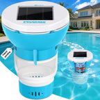 PRAXXIS Chlorine Floater with Solar-Powered Pump, Solar Chlorine Floater with Uniform Distribution, Rotating & Moving Floating Chlorine Dispenser for Pool, Adjustable Flow Pool Chlorine Floater(Blue)