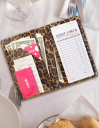 Mymazn Leopard Server Books for Waitress Book Waiter Book Server Booklet Restaurant Waitstaff Organizer, Serving Book Guest Check Book Holder Money Pocket Fits Server Apron