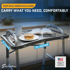 StrongArm Solid Gray Walker Tray with Cup Holder, Tray for Folding Walkers, Food Tray, Walker Accessories, Tray Table for Standard Adult Walkers (Gray)