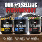 REDCON1 Total War Pre Workout, Tiger's Blood - Pump, Endurance & Energy Boosting Workout Supplement - Caffeinated Pre Workout with Taurine, Green Tea + Di Caffeine Malate (15 Servings)