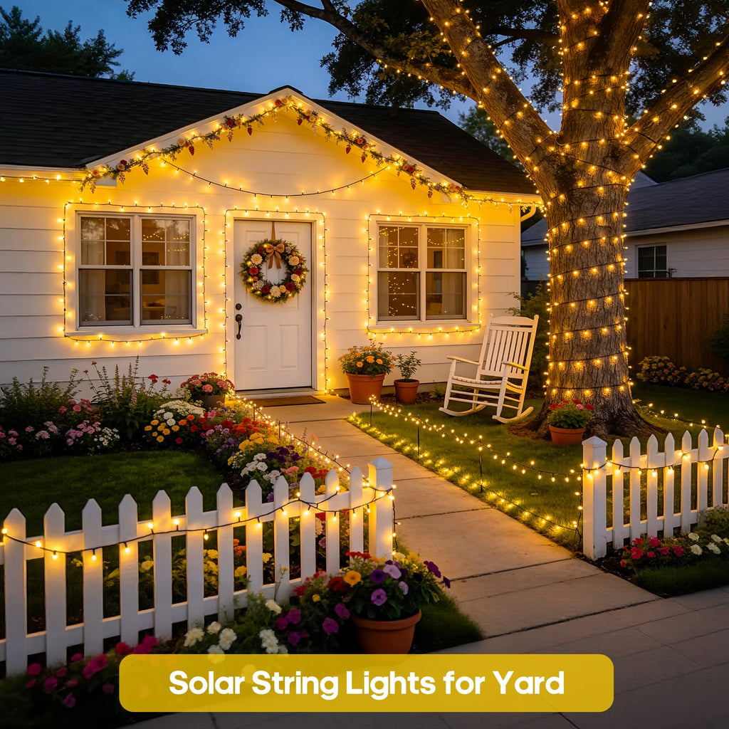 JMEXSUSS 2 Pack Solar String Lights Outdoor, Total 400LED 151FT, Warm White