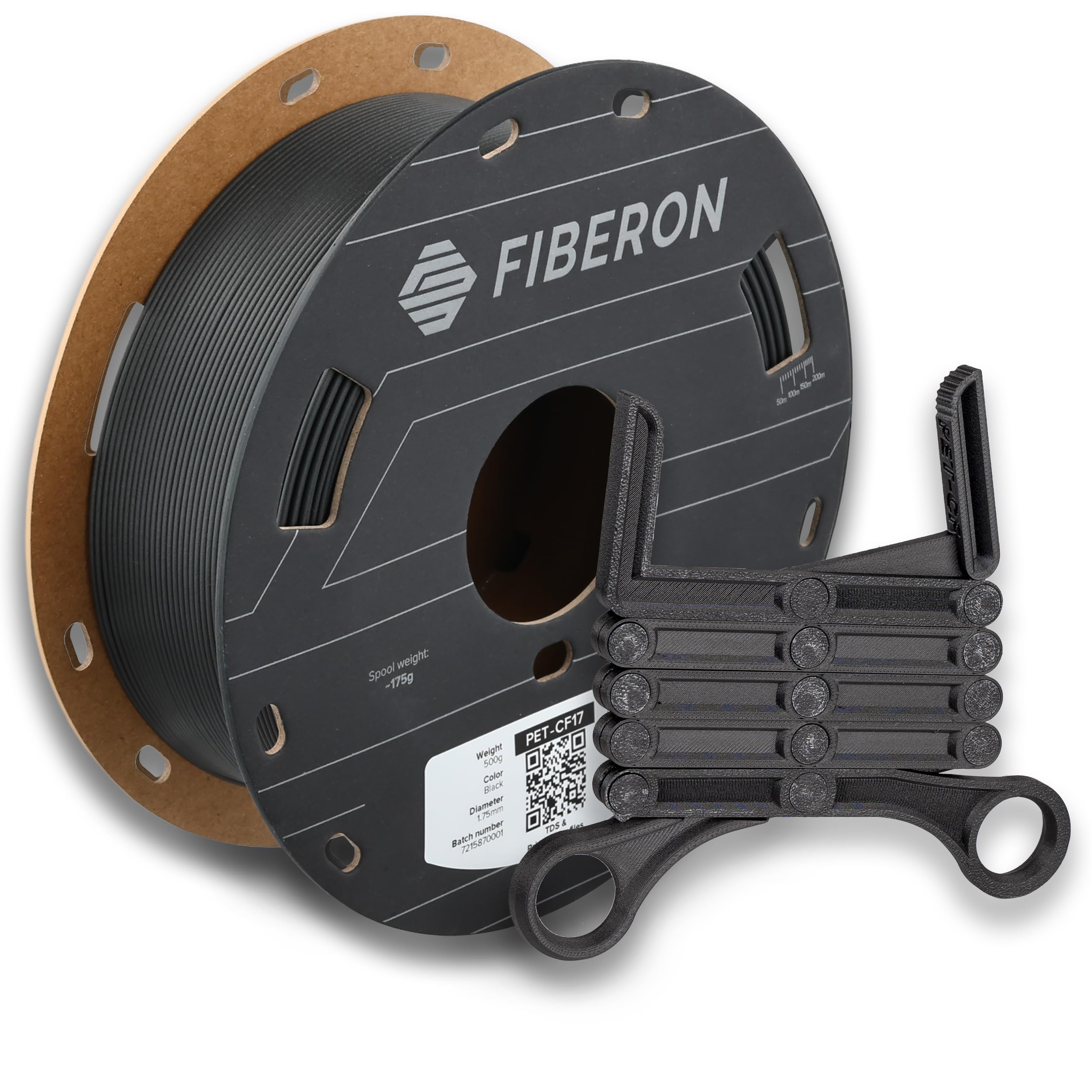Polymaker Fiberon PET-CF17 3D Printing Filament Black 1.75mm 0.5kg, Excellent Stable Stiffness - Fiberon Carbon Fiber Reinforced PET 3D Printer Filament, Ideal for Jigs and Fixtures