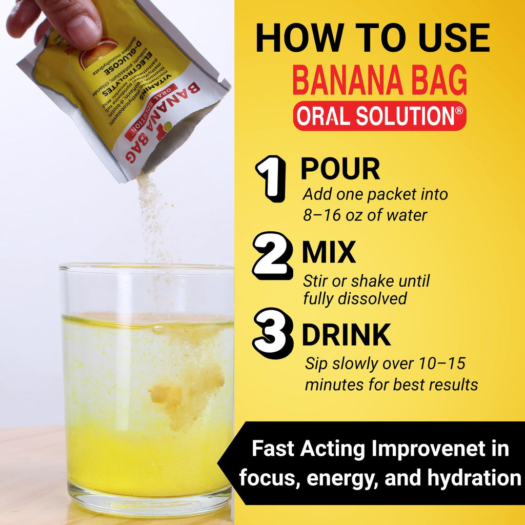 Banana Bag Oral Solution Packets ��� Natural Lemon Lime 5pk | A Refreshing Blend of Electrolytes, Vitamin C, and B-Complex for Daily Hydration and Energy | Perfect for Any Lifestyle.