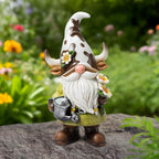 Garden Gnomes Statue Farm Cow Gnome Figurine, Outdoor Animal Decor for Yard