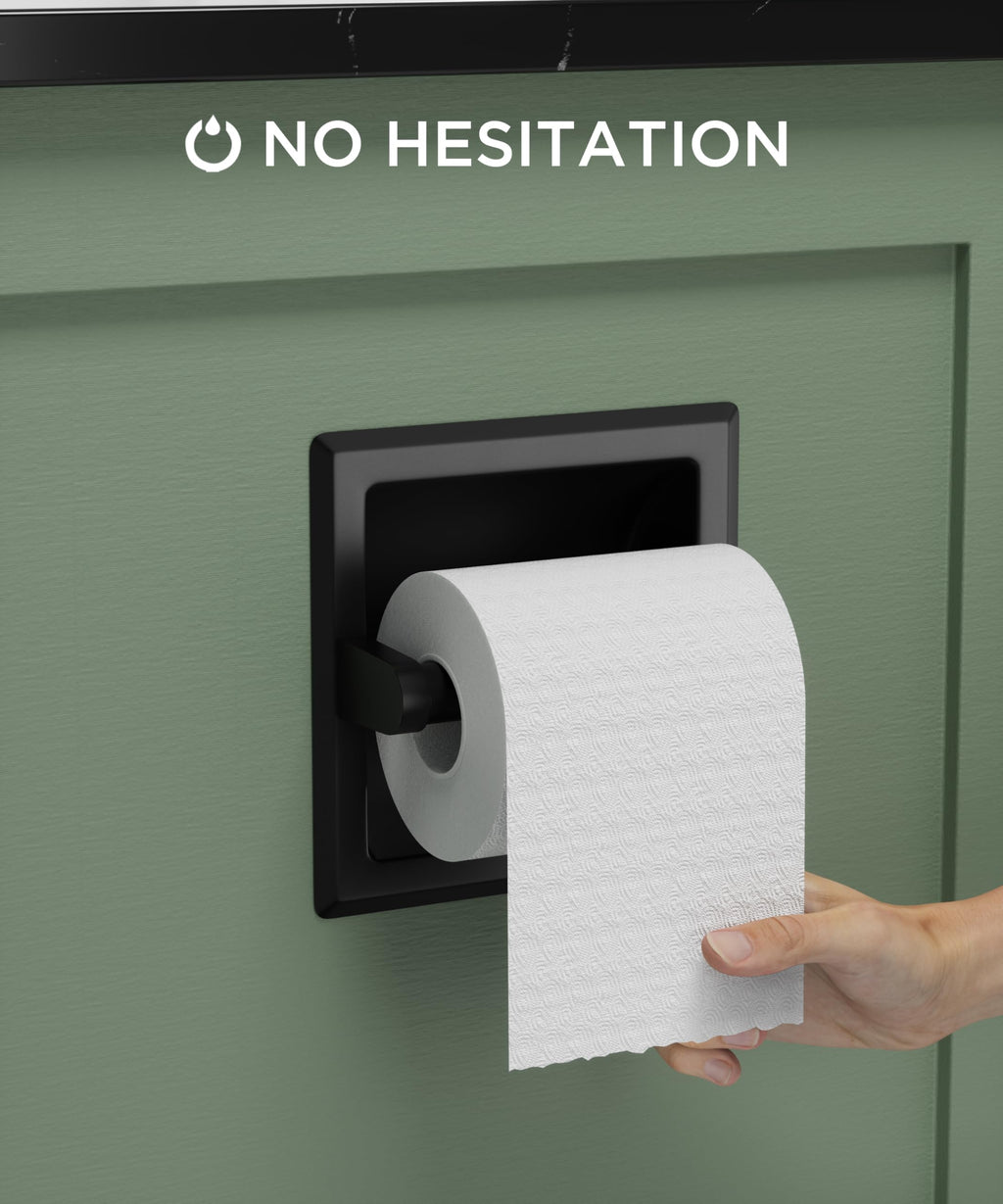 FORIOUS Recessed Toilet Paper Holder, Wall Mount Bathroom Tissue Holder