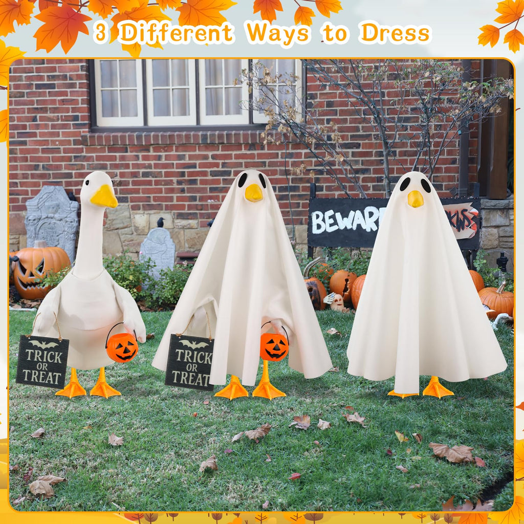 Aymolas Halloween Goose Outfit Ghost Porch Goose Costume for Outdoor Decor