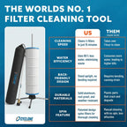 Cyclone Filter Cleaner – Patented Hose-Powered Spinning Pool Cartridge Filter Cleaning Tool with Stand & Spray Wand – Cleans 5X Faster – Fits 3”, 4”, 6” ID Filters