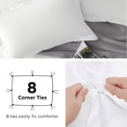 Bedsure Duvet Cover King Size - Soft Double Brushed Bedding Set for Kids & Adults, Zipper Closure, 3 Pieces, Includes 1 Duvet Cover (104"x90") & 2 Pillow Shams, NO Comforter, White