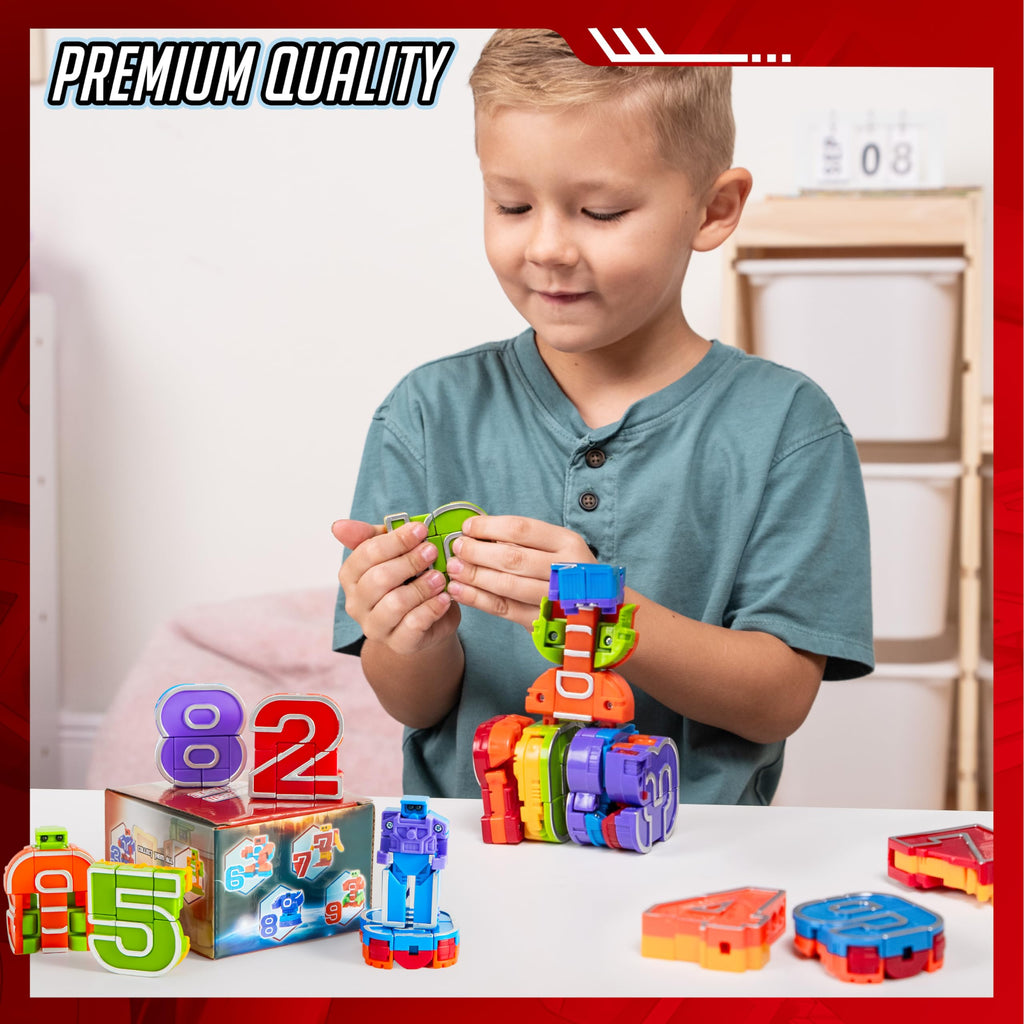 JOYIN 10 Pcs Number Bots Educational Toys, Number Bots, Action Figure Learning Toys, Christmas Birthday Gifts for Kids Boys Girls 3 4 5 6 Years Old