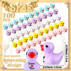 Suzile 100 Pcs Mini Jesus Resin Ducks Little Figures Bulk Jesus Loves You Christian Mini Duck Figures Duckies to Hide and Seek Religious Party Decoration for Church Baptism Sunday Reward Gifts