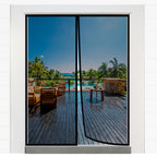 Magnetic Closure Screen Door for 62"x81" French Door Sliding Door Pet and Dog Friendly, Durable Fiberglass Mesh Double Door Screen Mesh Retractable Curtain, Keep Bugs. Mosquito Out, Fly Screen