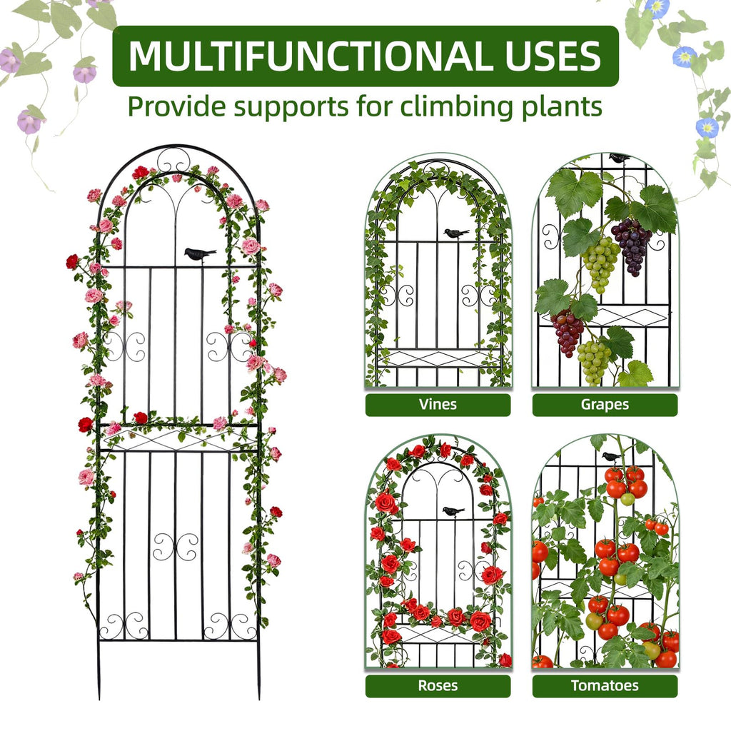 Amoskey Durable Garden Trellis for Climbing Plants - Outdoor Trellis Supports for Lush Greenery - Ideal for Vines, Flowers, and Vegetables, Easy Installation & Space-Saving Design (71"H*20"W -2 pack)