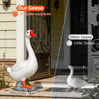 20" Large Porch Goose Statue Decor, White Lifelike Resin Goose Sculpture