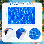 Yexiya 6 Pcs PVC Pool Repair Patches 8.45x5.51 Inch - Heavy-Duty Vinyl Adhesive Patch Kit for Above Ground Pools, Air Mattress, Inflatable Boats, Tents(Ripple,Dark Blue)