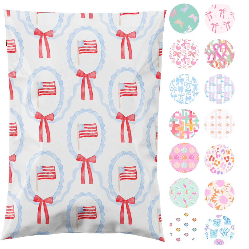 Pretty Package Store Poly Mailers 6x9, American Flag, 100 Pack